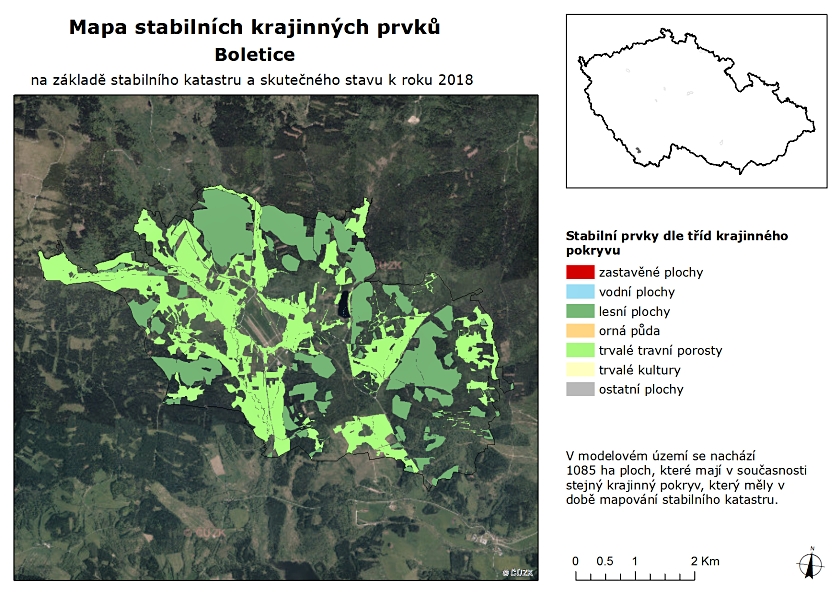 Boletice dynamika krajinne struktury zmenseno