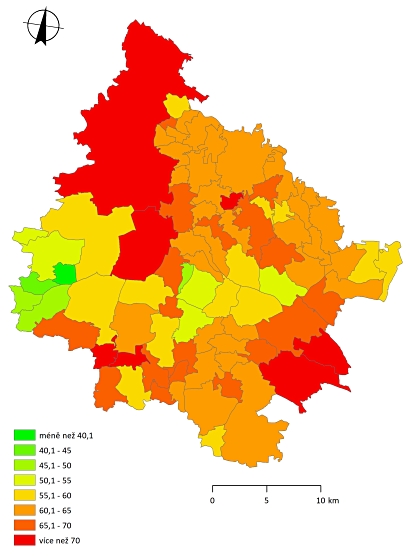 přírodní podmínky podopřansko produkční schopnost zmenseno